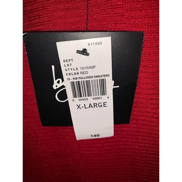 By & By Womens Ribbed Pullover Sweater Red XL - Picture 4 of 4